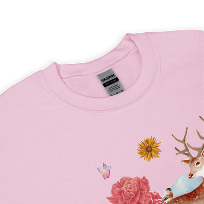 Product details of a Light Pink Summer Is a State of Mind Sweatshirt featuring a Summer Is a State of Mind graphic on the chest - Cute Graphic Summer Sweatshirts - Boozy Fox