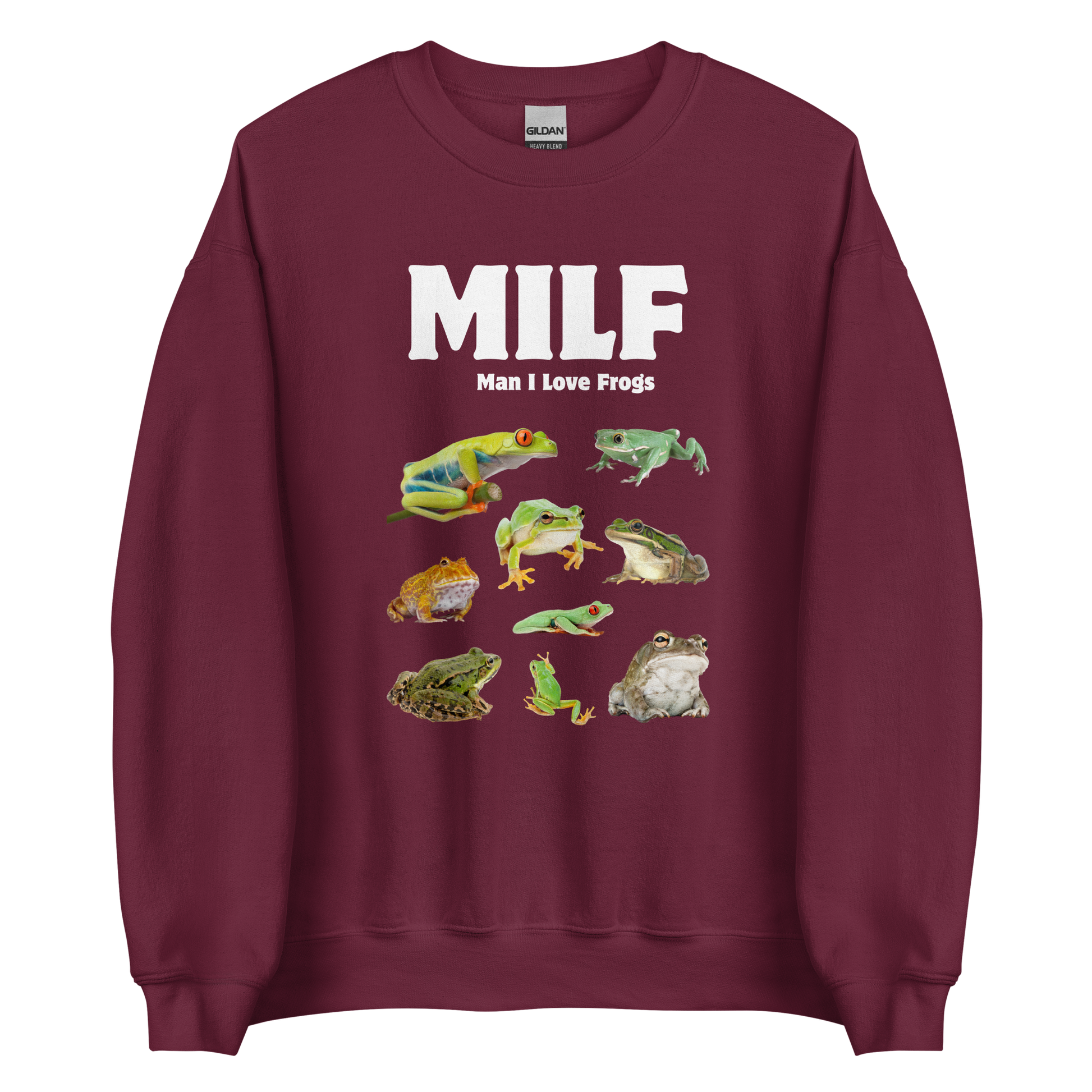 Man I Love Frogs Sweatshirt Online - Maroon - Boozy Fox