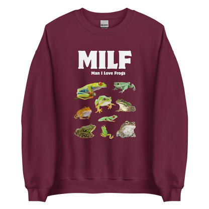 Man I Love Frogs Sweatshirt Online - Maroon - Boozy Fox