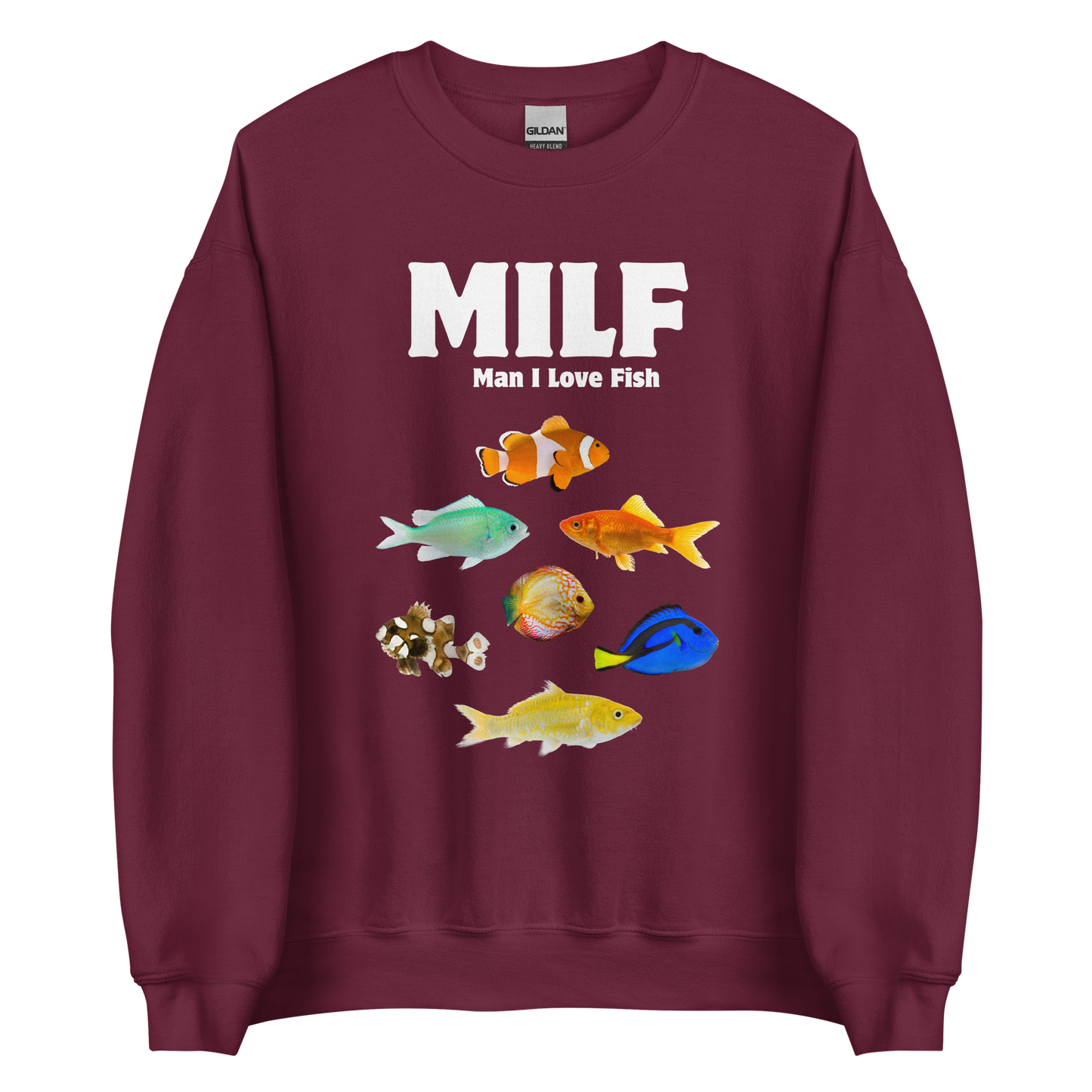 Man I Love Fish Sweatshirt Online - Maroon - Boozy Fox