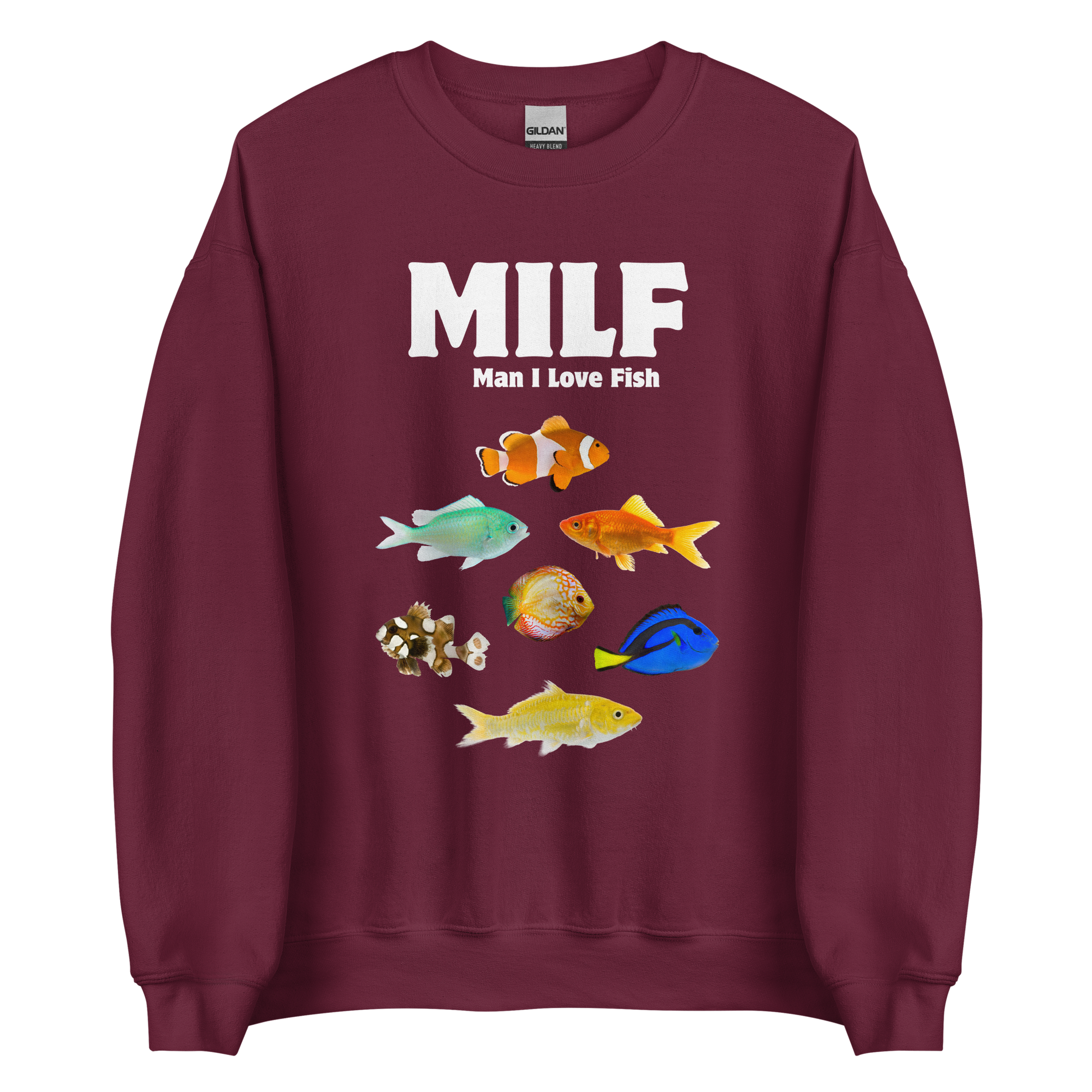 Man I Love Fish Sweatshirt Online - Maroon - Boozy Fox