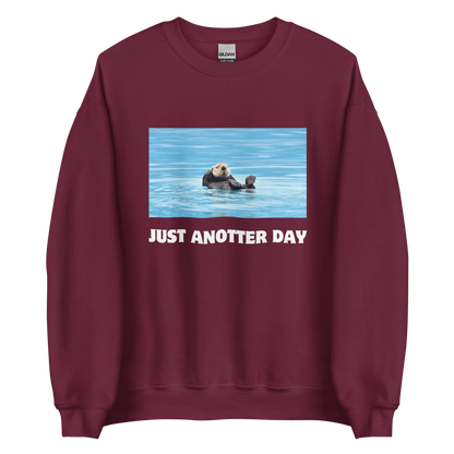 Just Anotter Day Otter Sweatshirt Online - Maroon - Boozy Fox