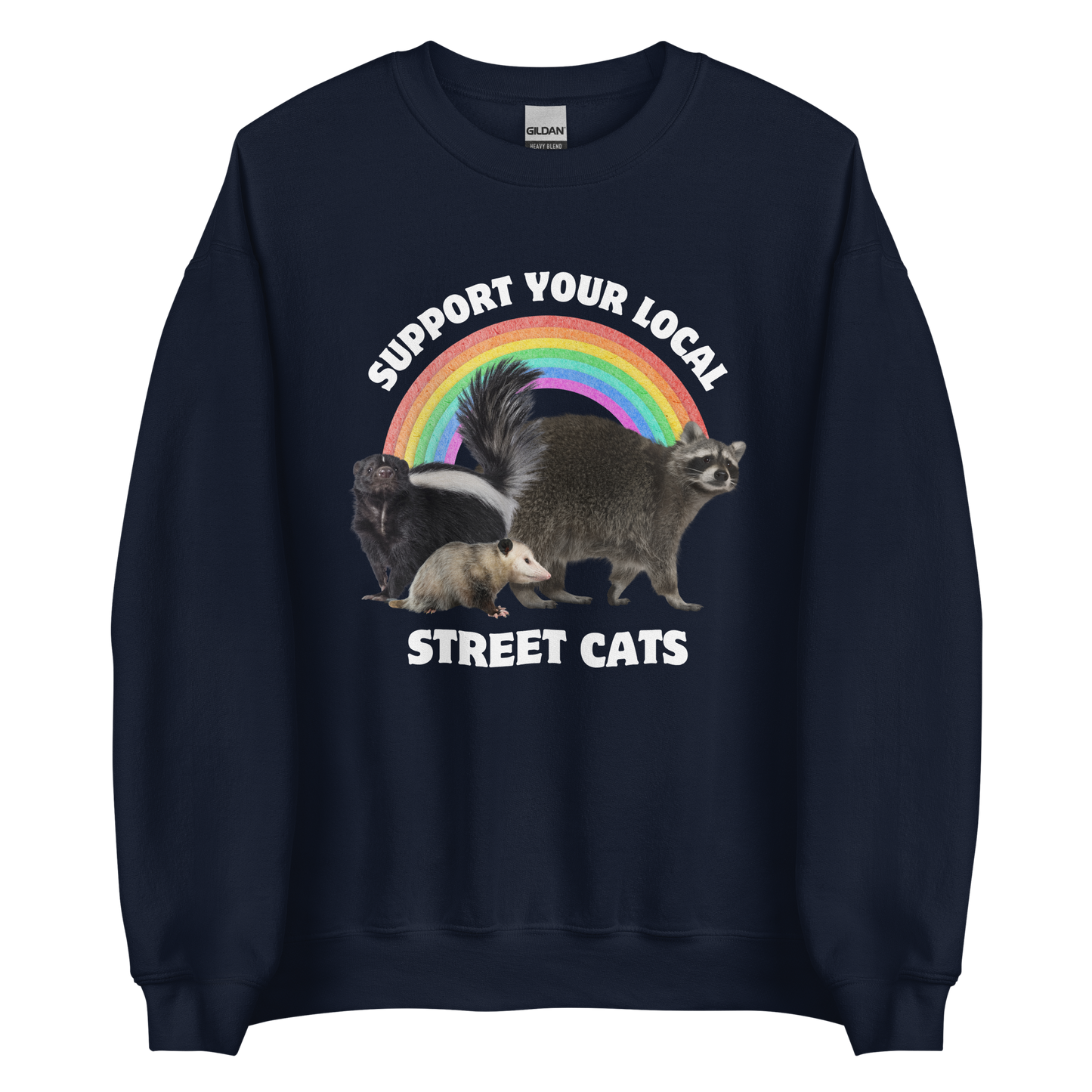 Support Your Local Street Cats Sweatshirt Online - Navy - Boozy Fox