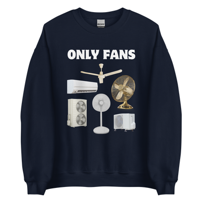 Navy Only Fans Sweatshirt featuring a fun Fans graphic on the chest - Best Graphic Sweatshirts - Boozy Fox