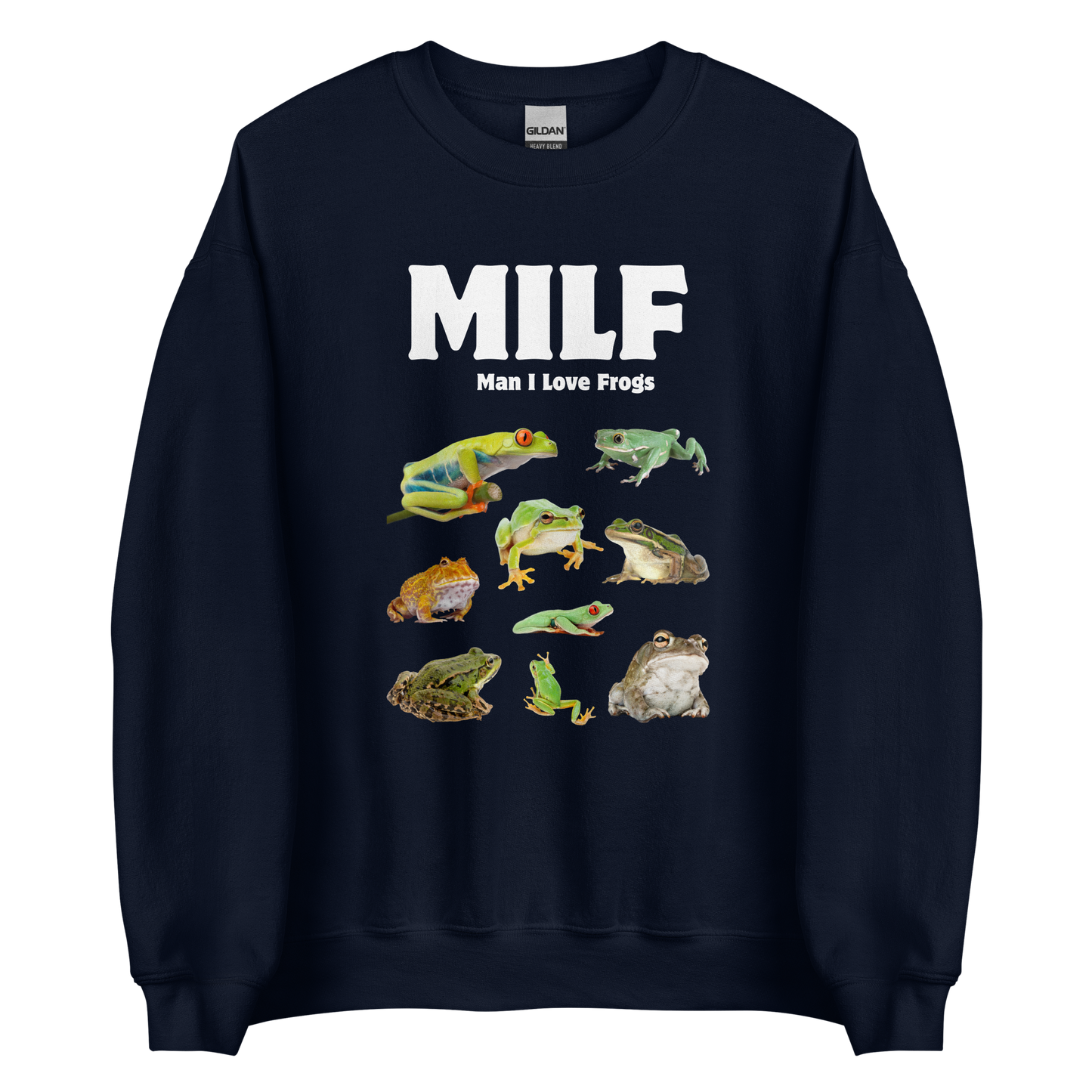 Man I Love Frogs Sweatshirt Online - Navy - Boozy Fox