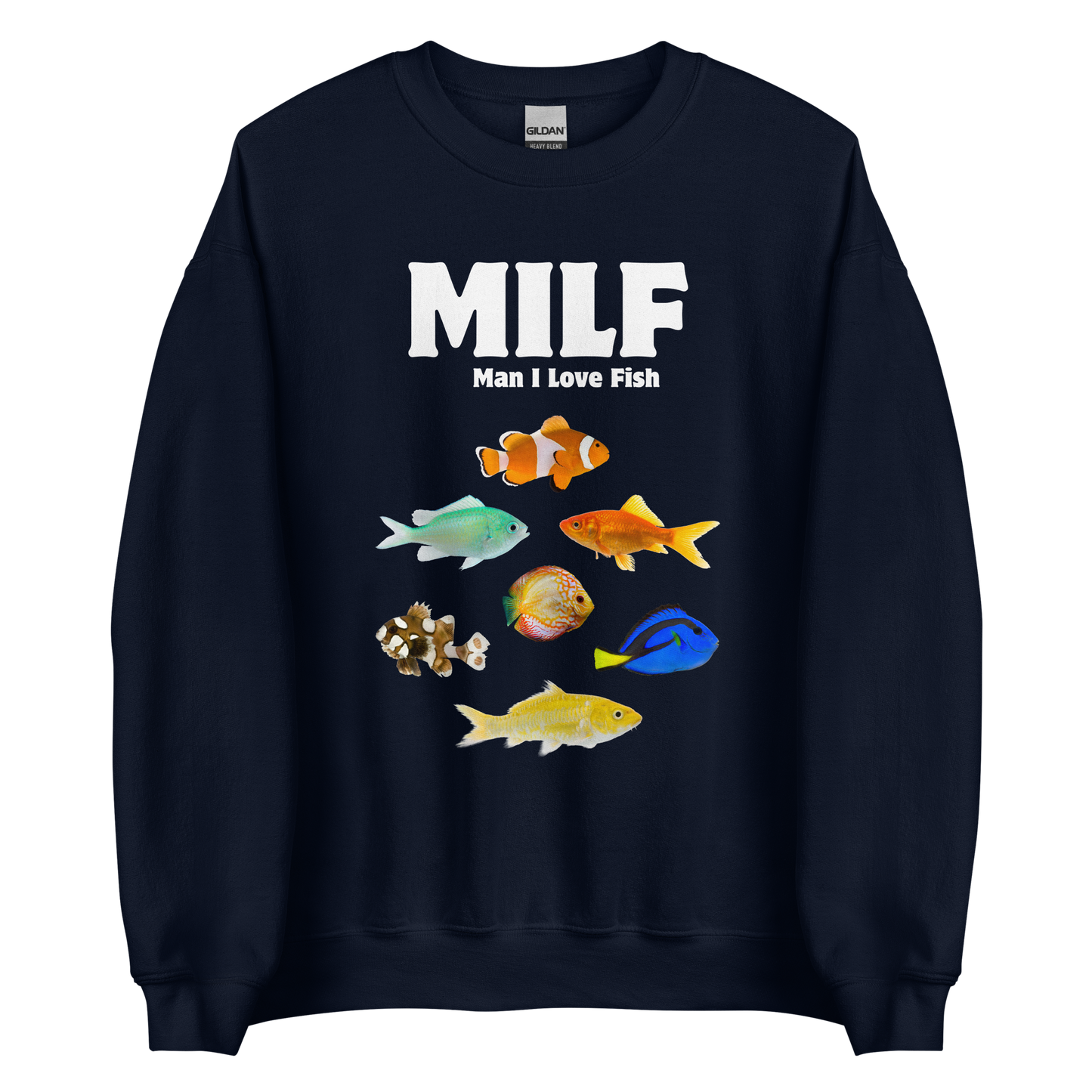Man I Love Fish Sweatshirt Online - Navy - Boozy Fox