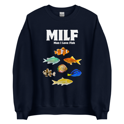 Man I Love Fish Sweatshirt Online - Navy - Boozy Fox