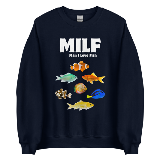 Man I Love Fish Sweatshirt Online - Navy - Boozy Fox