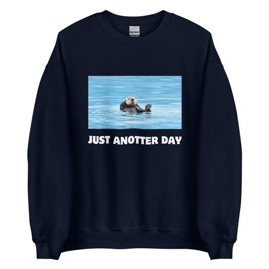 Just Anotter Day Otter Sweatshirt Online - Navy - Boozy Fox