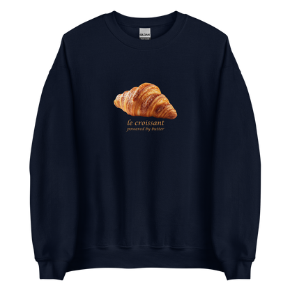 Funny Le Croissant graphic sweatshirt in navy by Boozy Fox