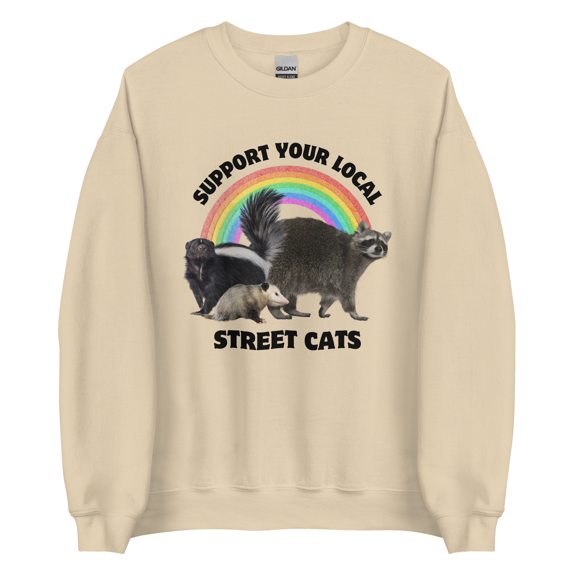 Support Your Local Street Cats Sweatshirt Online - Sand - Boozy Fox