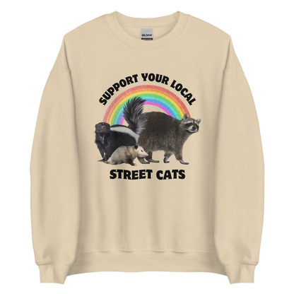 Support Your Local Street Cats Sweatshirt Online - Sand - Boozy Fox