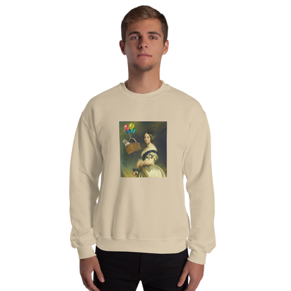 Man wearing a Sand Young Queen Victoria Sweatshirt - Boozy Fox