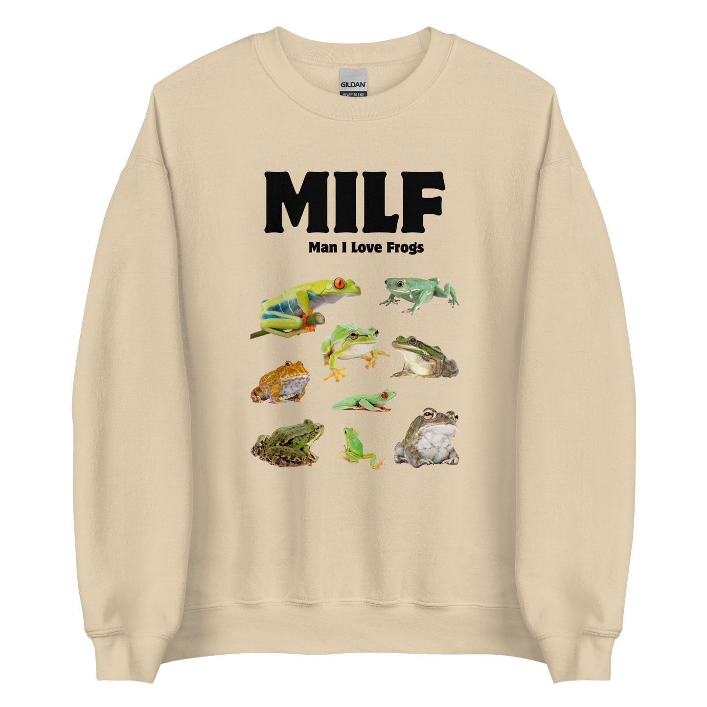 Man I Love Frogs Sweatshirt Online - Sand - Boozy Fox