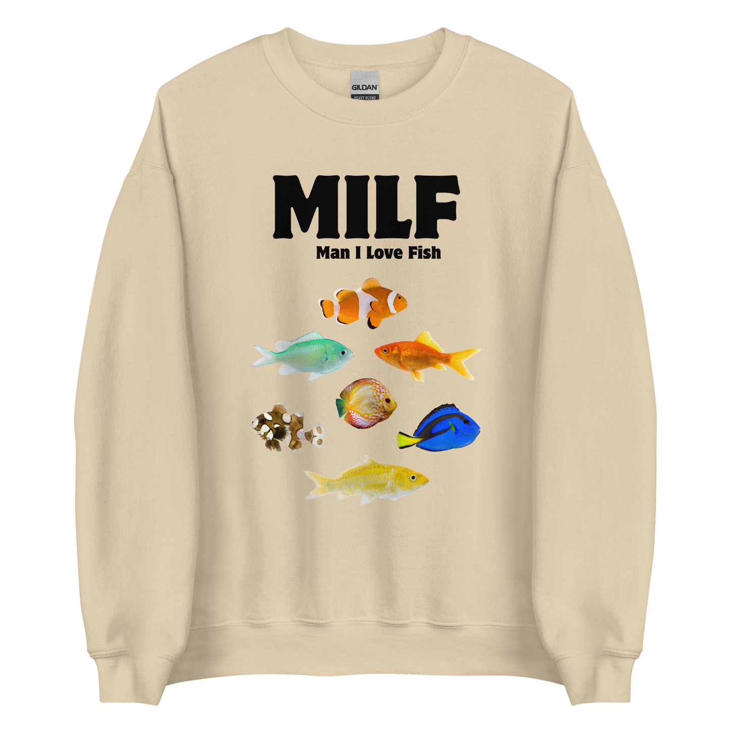 Man I Love Fish Sweatshirt Online - Sand - Boozy Fox