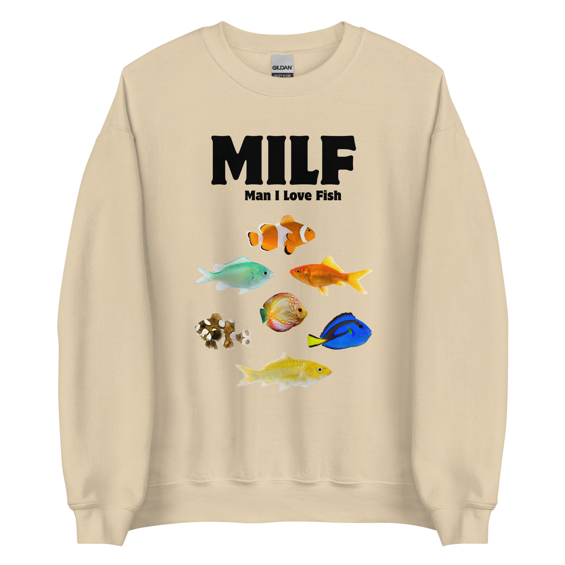 Man I Love Fish Sweatshirt Online - Sand - Boozy Fox