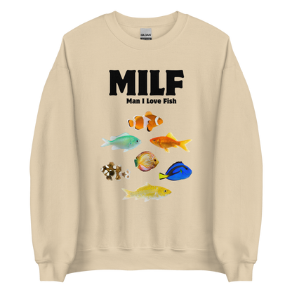 Man I Love Fish Sweatshirt Online - Sand - Boozy Fox