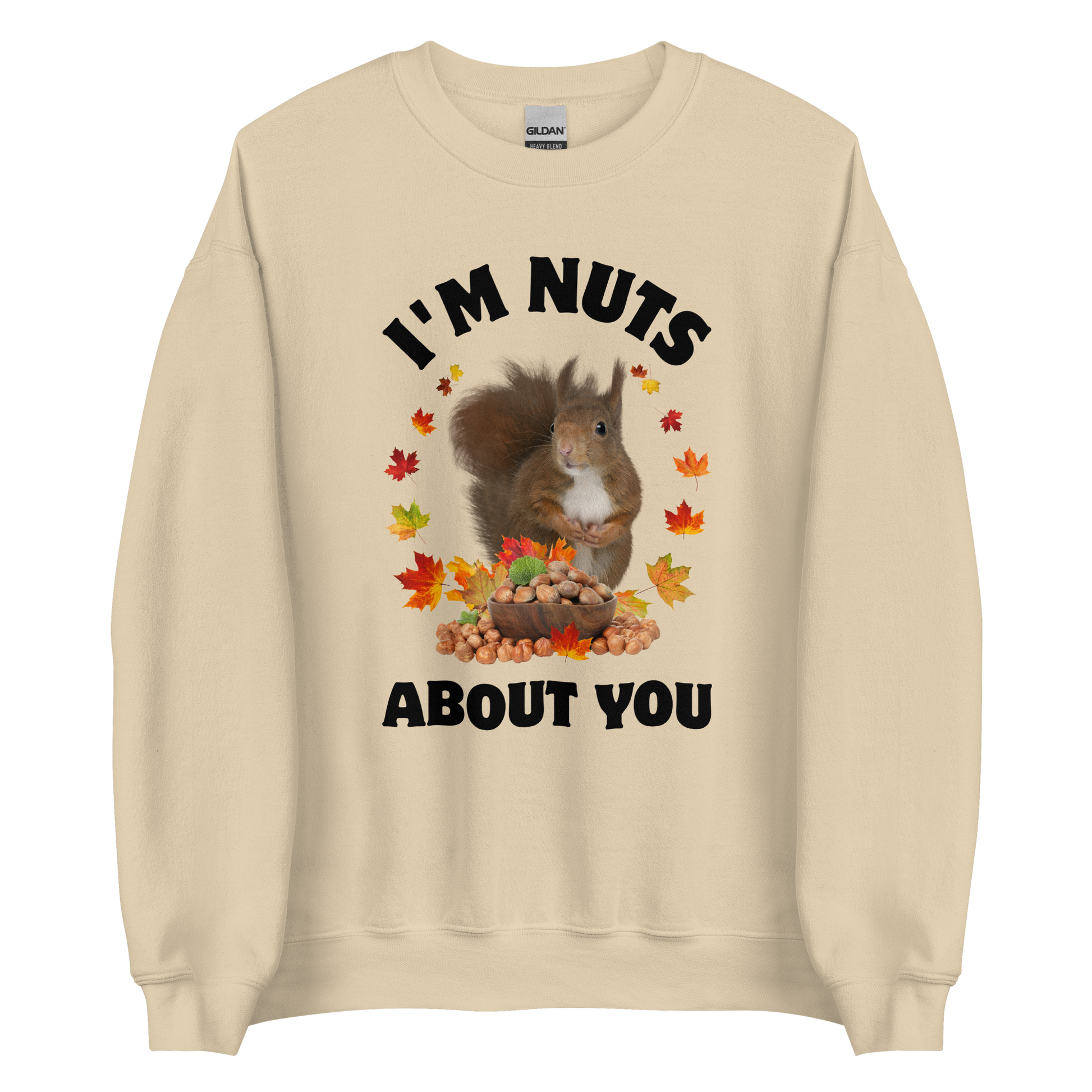 I'm Nuts About You Squirrel Sweatshirt Online - Sand - Boozy Fox