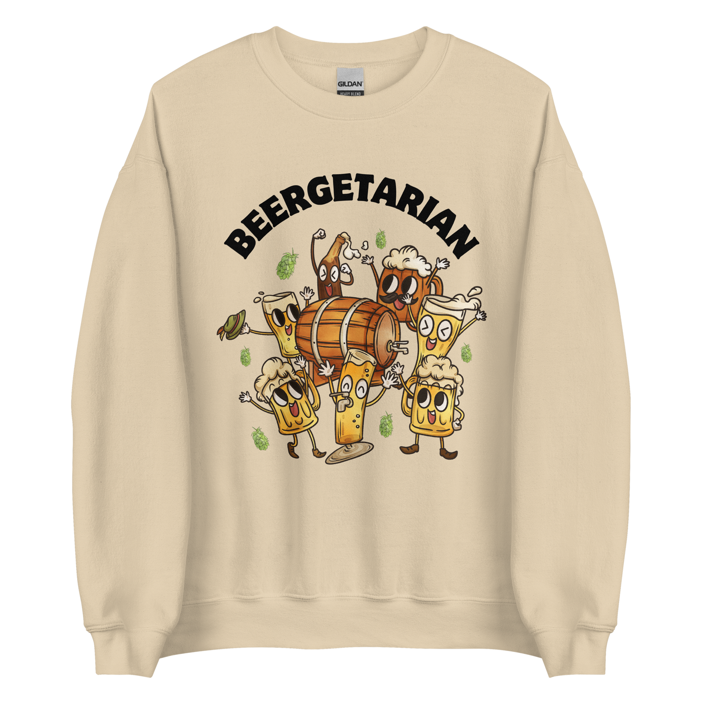 Beergetarian Beer Sweatshirt Online - Sand - Boozy Fox