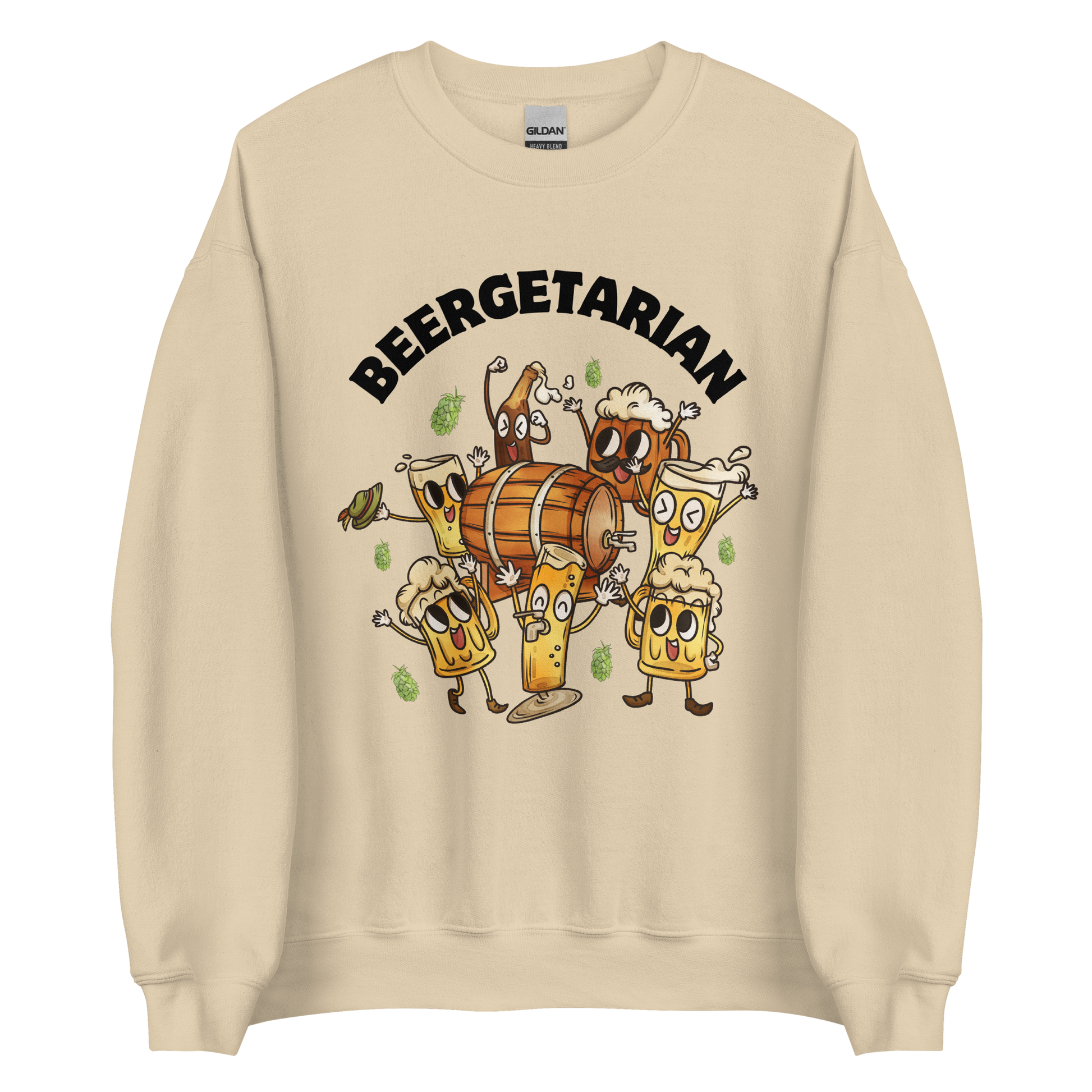 Beergetarian Beer Sweatshirt Online - Sand - Boozy Fox