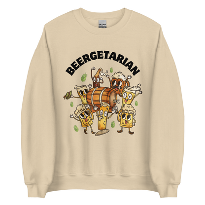 Beergetarian Beer Sweatshirt Online - Sand - Boozy Fox