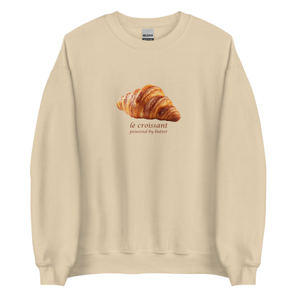Funny Le Croissant graphic sweatshirt in sand by Boozy Fox