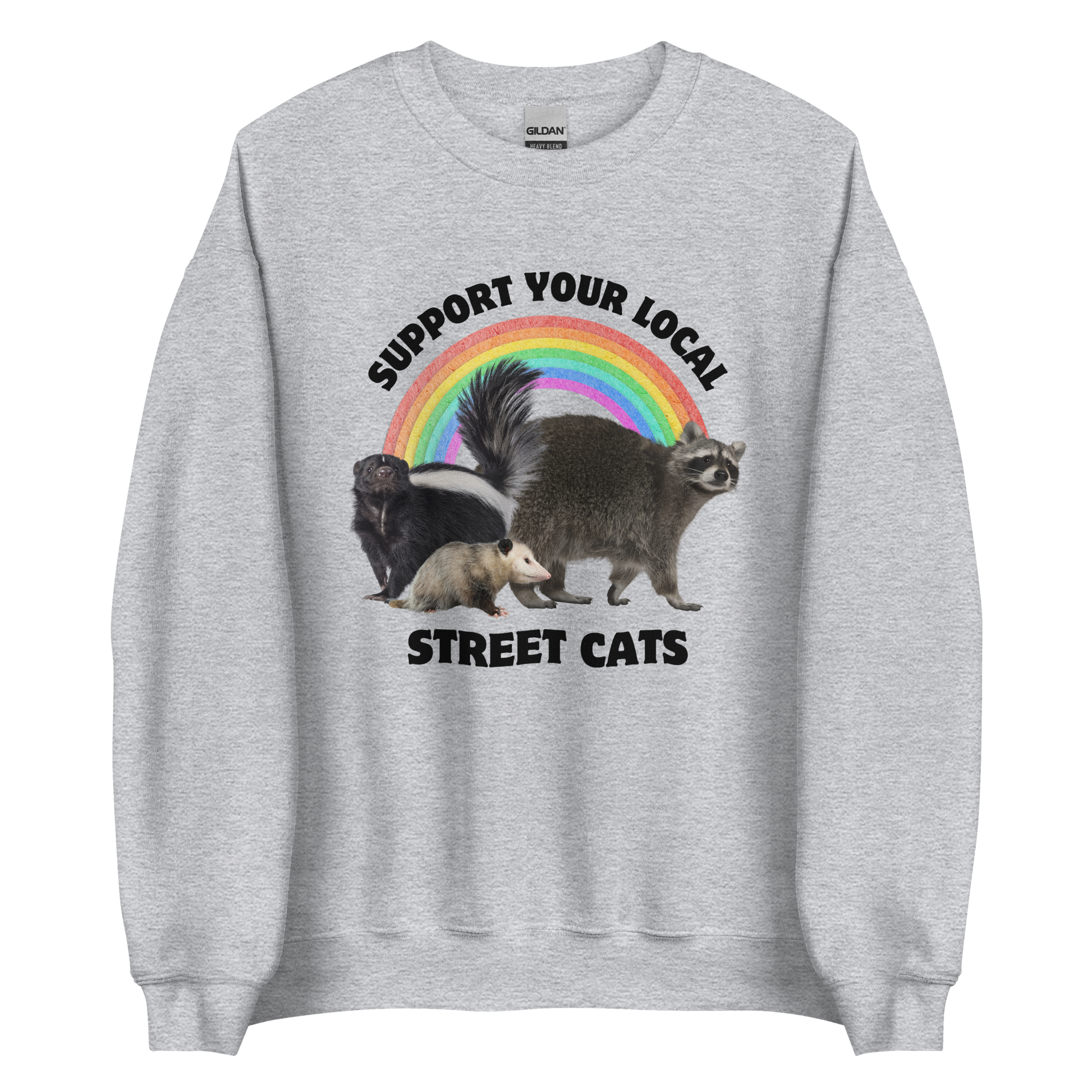 Support Your Local Street Cats Sweatshirt Online - Sport Grey - Boozy Fox