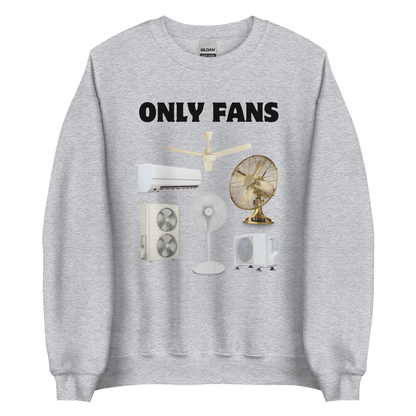 Sport Grey Only Fans Sweatshirt featuring a fun Fans graphic on the chest - Best Graphic Sweatshirts - Boozy Fox
