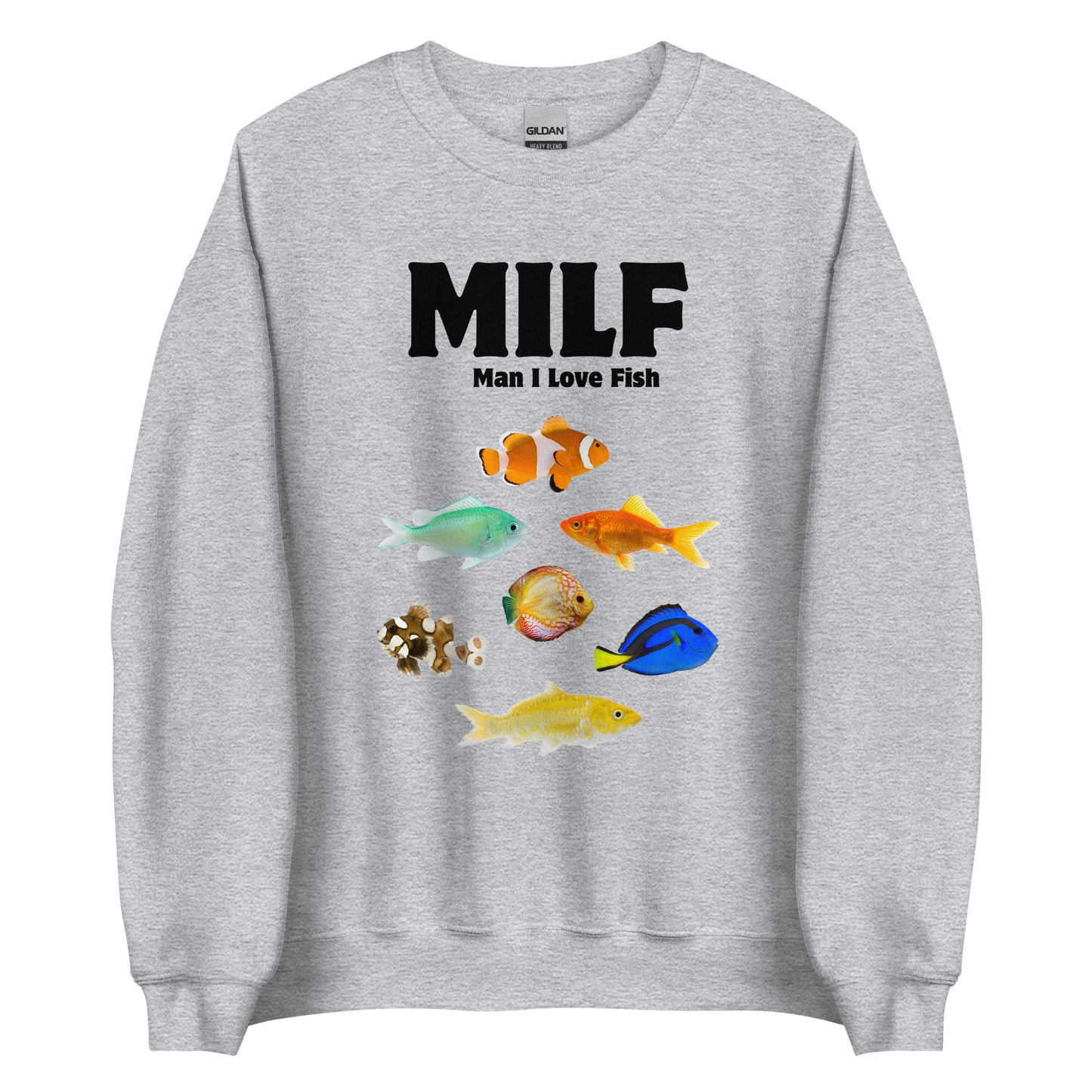 Man I Love Fish Sweatshirt Online - Sport Grey - Boozy Fox