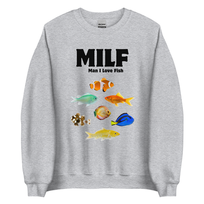 Man I Love Fish Sweatshirt Online - Sport Grey - Boozy Fox