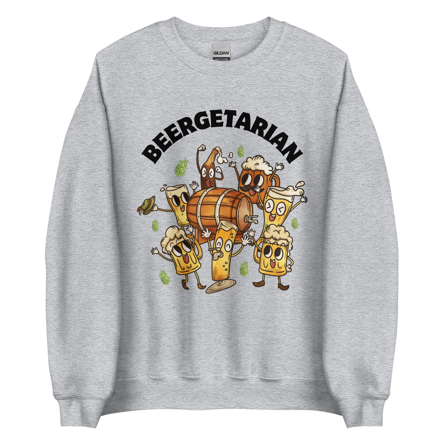 Beergetarian Beer Sweatshirt Online - Sport Grey - Boozy Fox