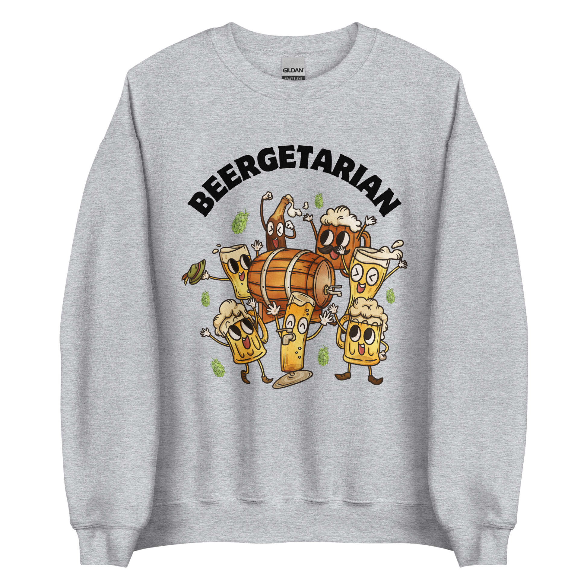 Beergetarian Beer Sweatshirt Online - Sport Grey - Boozy Fox