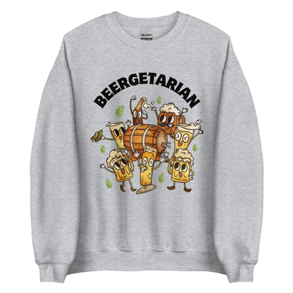 Beergetarian Beer Sweatshirt Online - Sport Grey - Boozy Fox