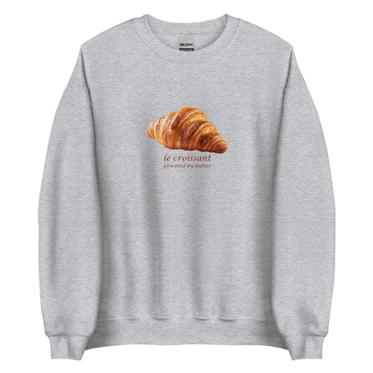 Funny Le Croissant graphic sweatshirt in sport grey by Boozy Fox