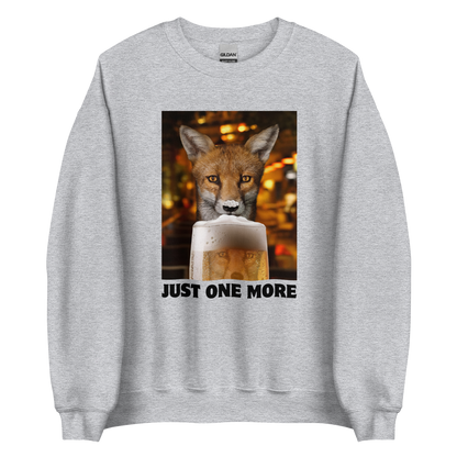 Funny Just One More Fox graphic sweatshirt in sport grey by Boozy Fox