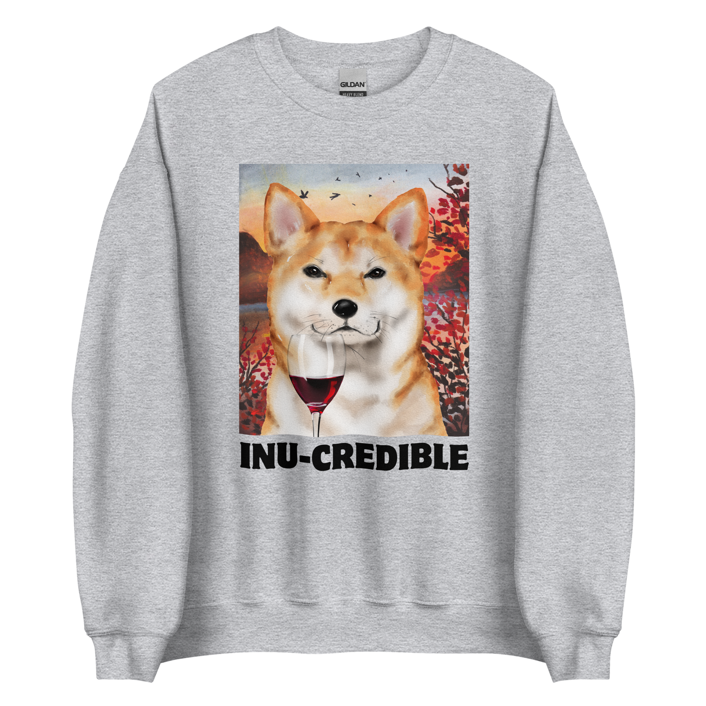Funny Shiba Inu graphic sweatshirt in sport grey by Boozy Fox