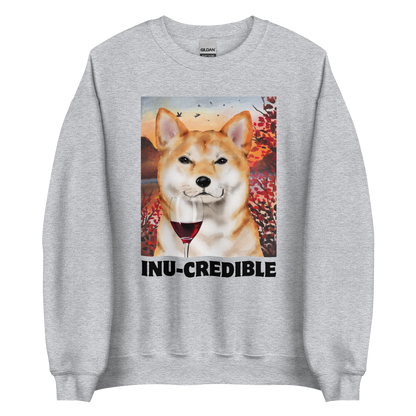 Funny Shiba Inu graphic sweatshirt in sport grey by Boozy Fox