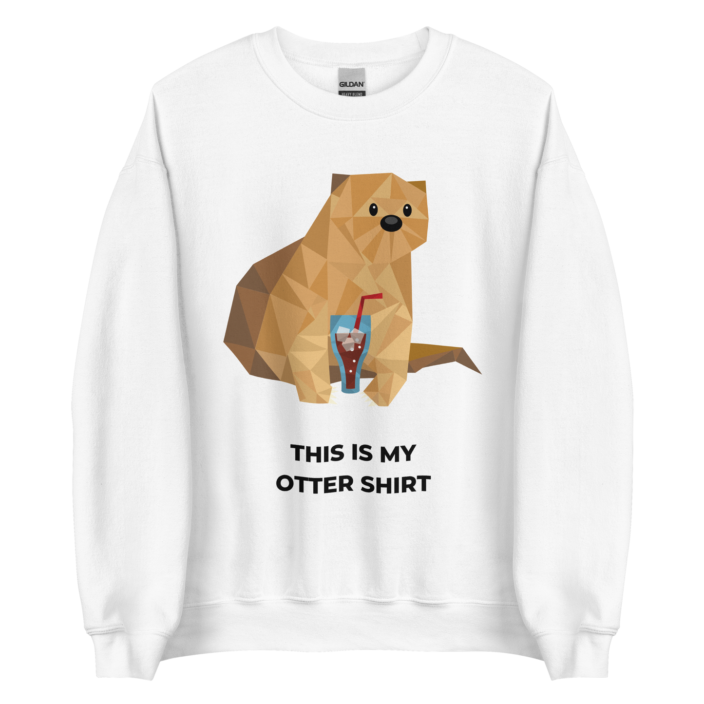 White Otter Sweatshirt featuring an adorable This Is My Otter Shirt graphic on the chest - Funny Graphic Otter Sweatshirts - Boozy Fox