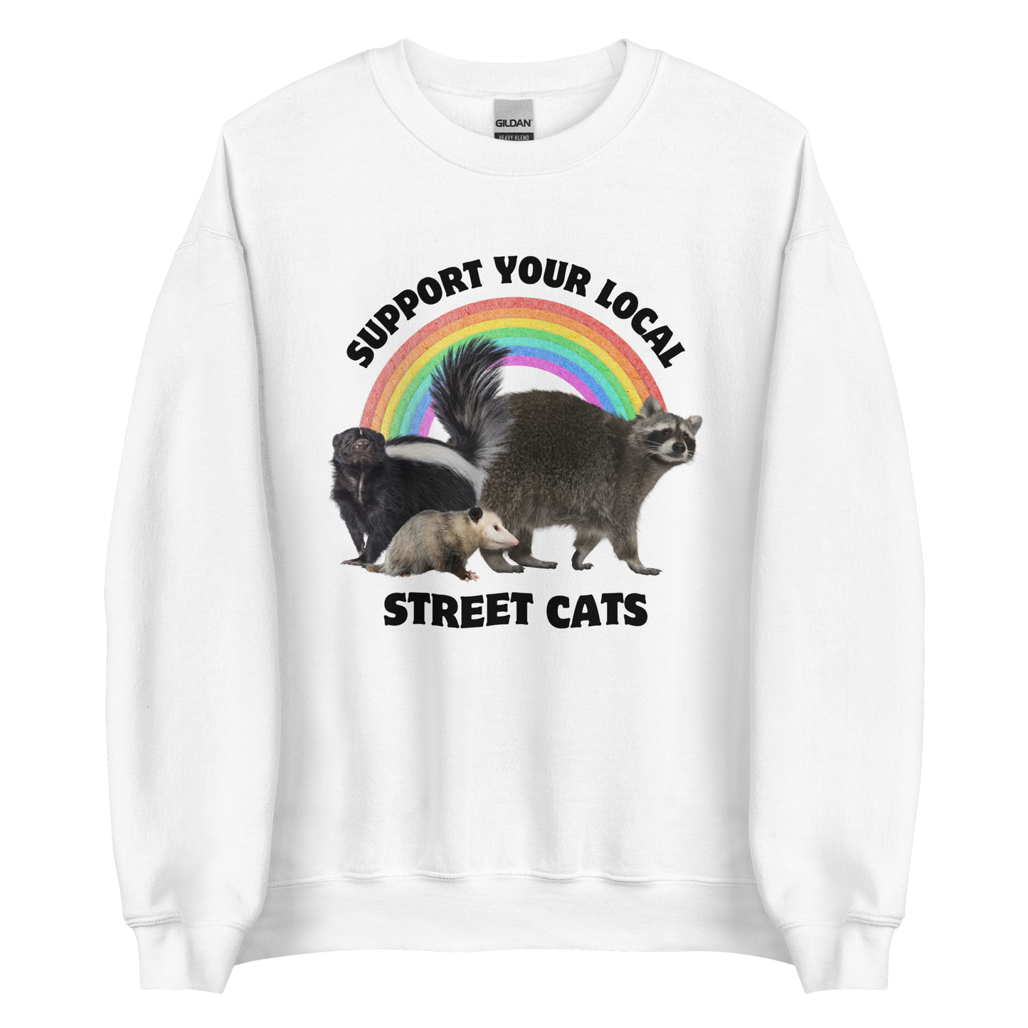 Support Your Local Street Cats Sweatshirt Online - White - Boozy Fox