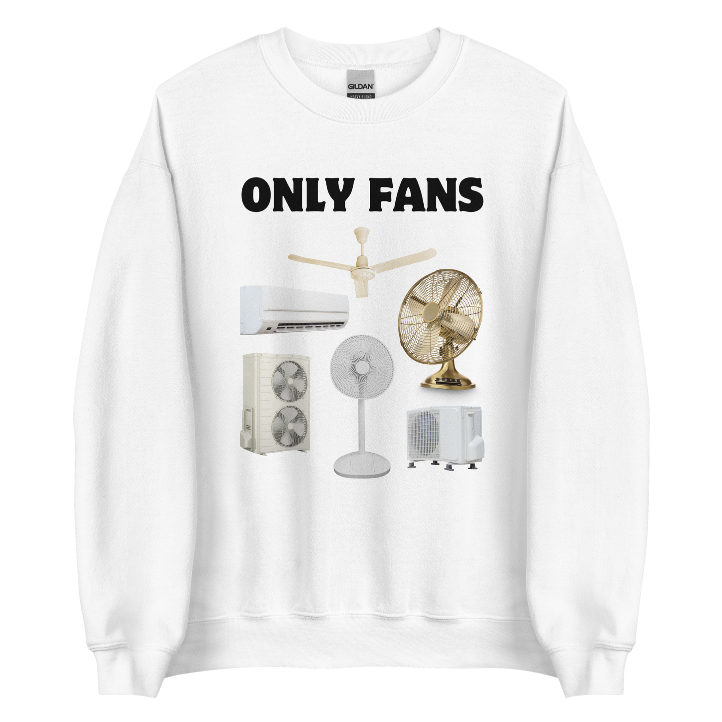 White Only Fans Sweatshirt featuring a fun Fans graphic on the chest - Best Graphic Sweatshirts - Boozy Fox