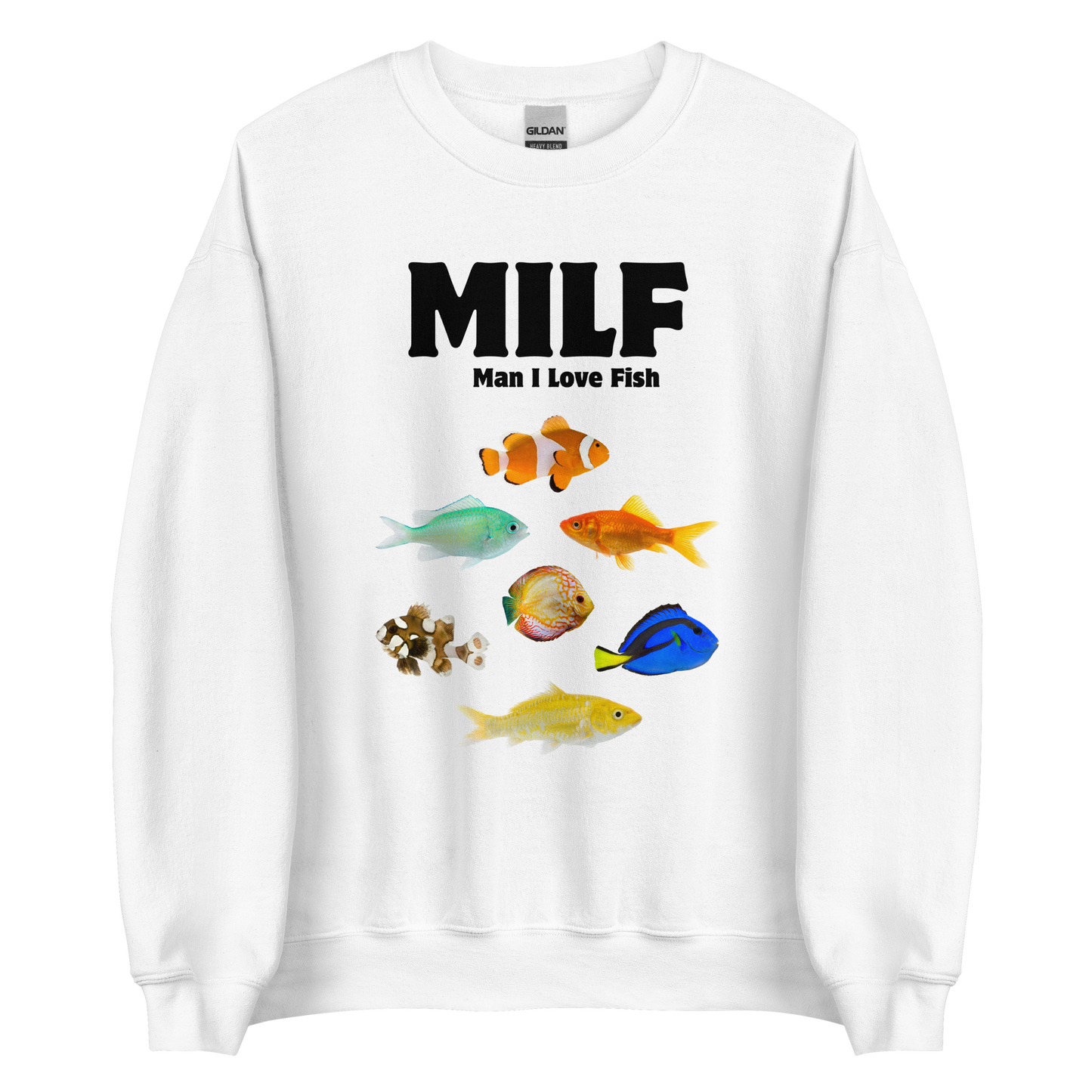 Man I Love Fish Sweatshirt Online - White - Boozy Fox