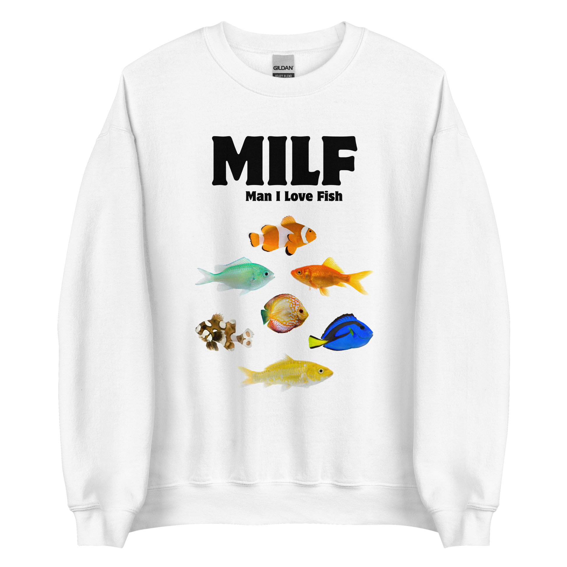 Man I Love Fish Sweatshirt Online - White - Boozy Fox