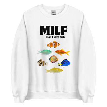 Man I Love Fish Sweatshirt Online - White - Boozy Fox