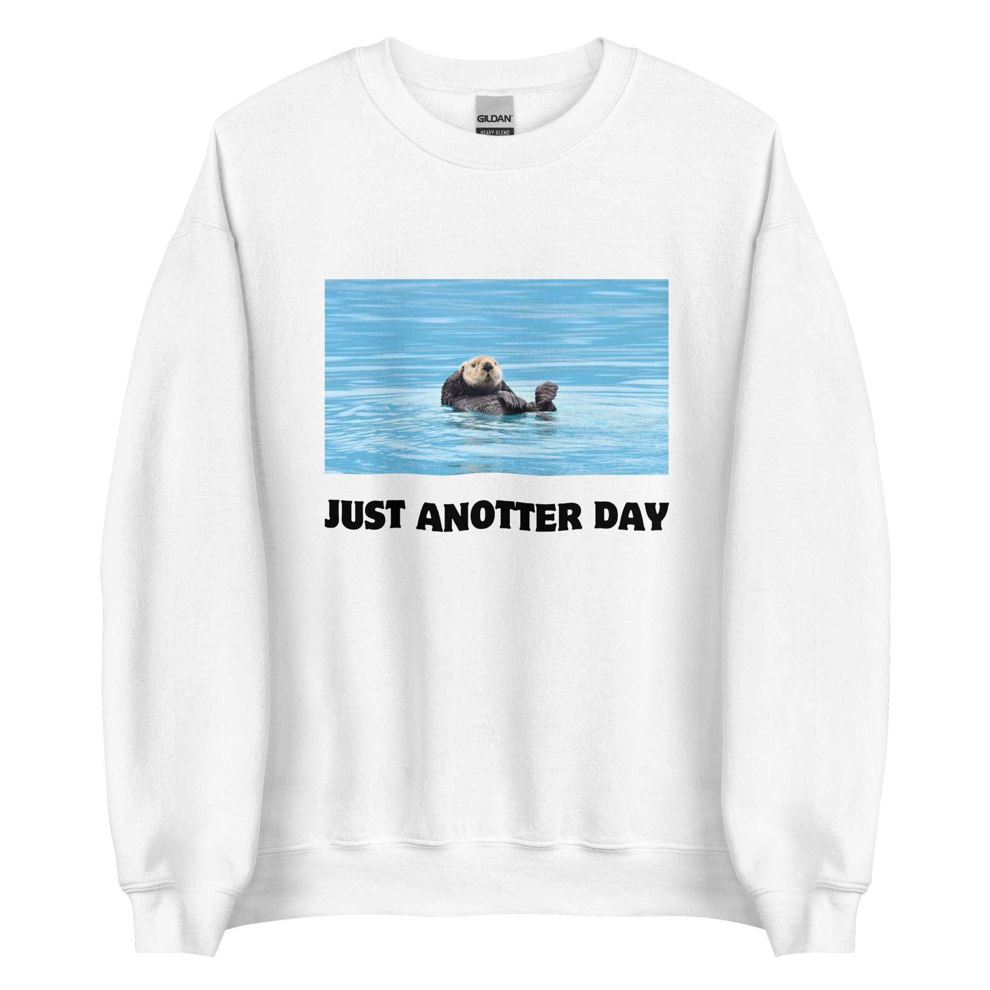 Just Anotter Day Otter Sweatshirt Online - White - Boozy Fox