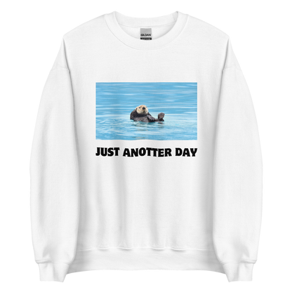 Just Anotter Day Otter Sweatshirt Online - White - Boozy Fox