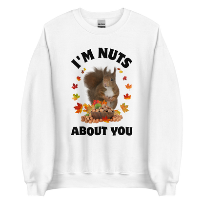 I'm Nuts About You Squirrel Sweatshirt Online - White - Boozy Fox
