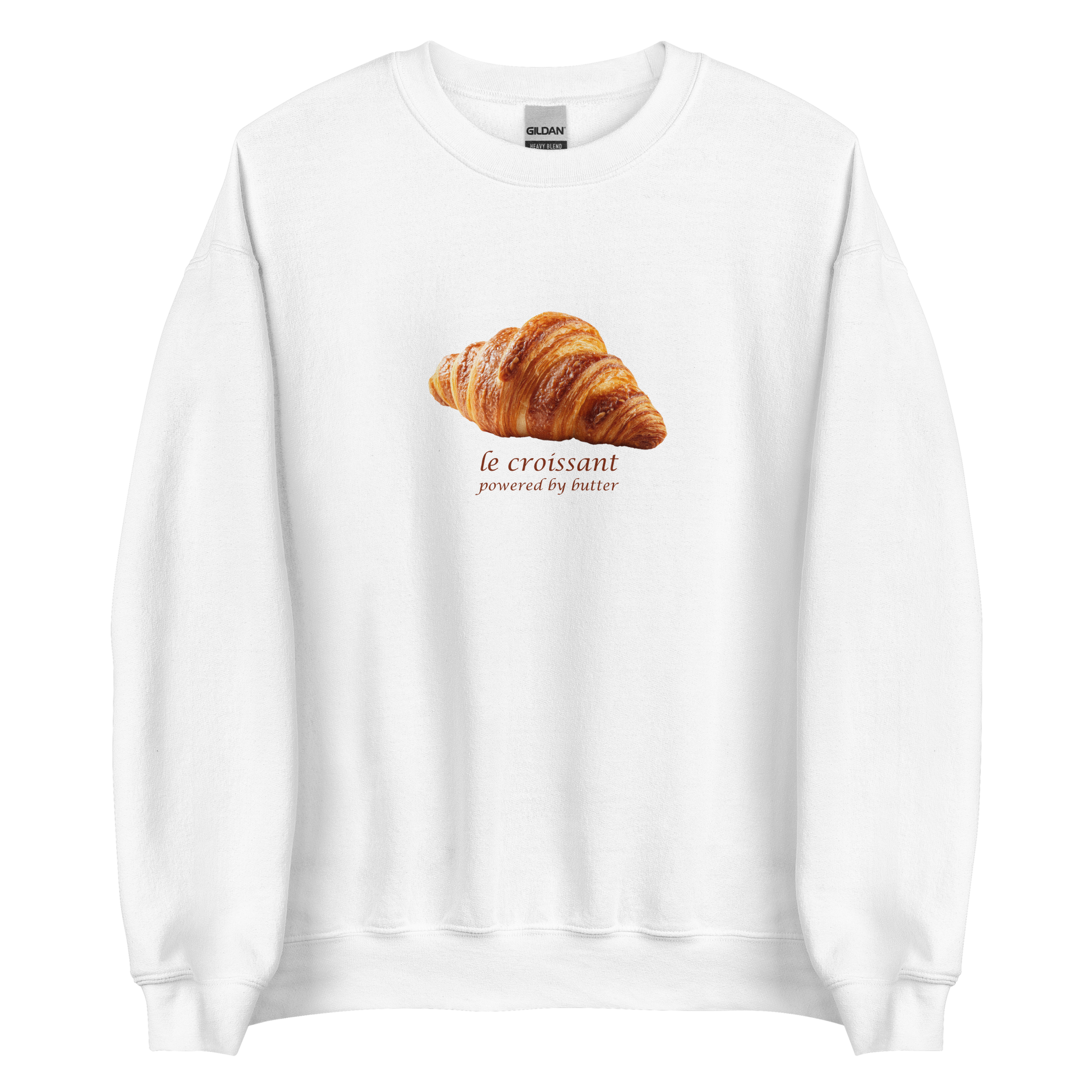 Funny Le Croissant graphic sweatshirt in white by Boozy Fox