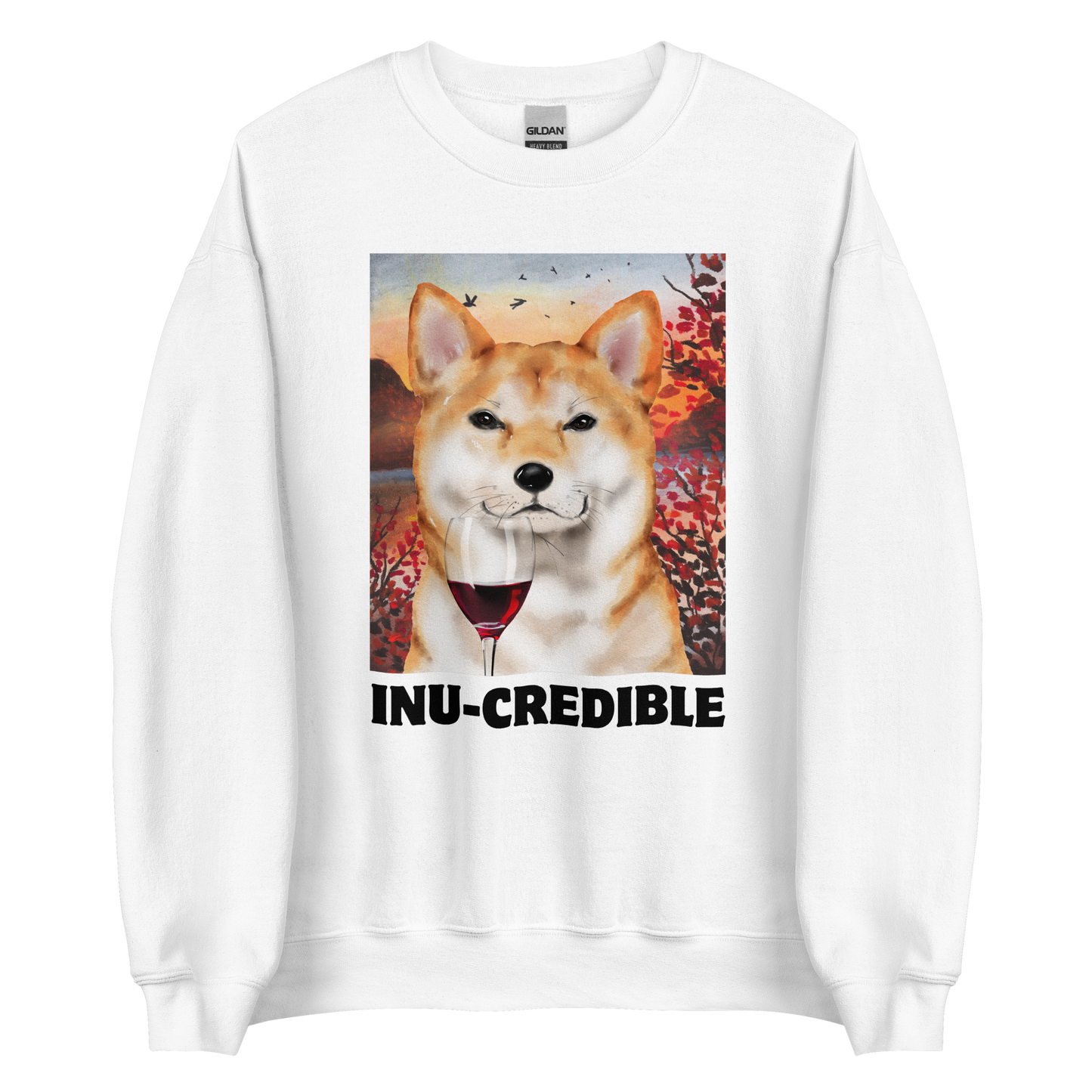 Funny Shiba Inu graphic sweatshirt in white by Boozy Fox
