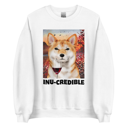 Funny Shiba Inu graphic sweatshirt in white by Boozy Fox