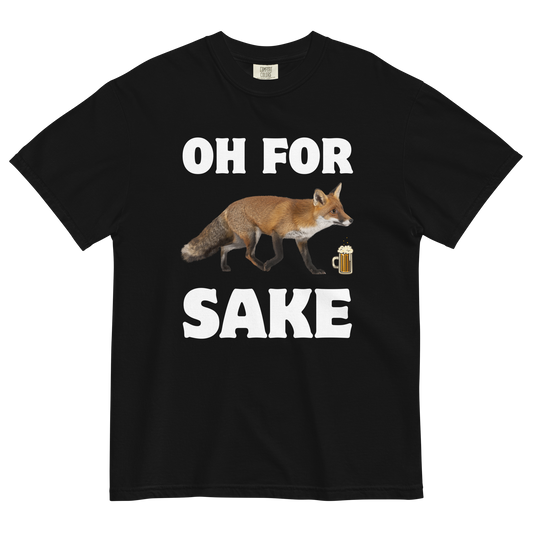 Oh For Fox Sake Heavyweight T-Shirt Online - Black - Boozy Fox